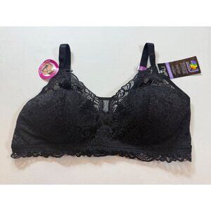 NWT Bali Comfort Revolution Lace Bra Size 20L Black Supportive Fit (bin DD192)